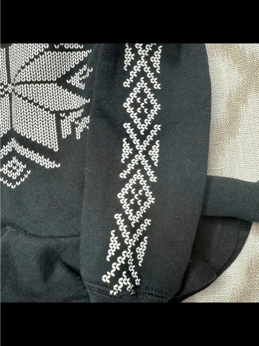 Ralph Lauren Girls 4T Black Nordic Snowflake Funnel Neck Peplum Sweatshirt